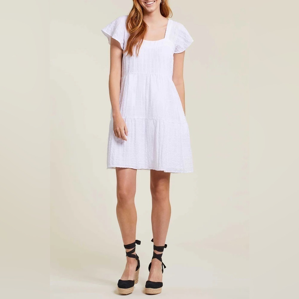 Tribal White Shift Dress, XL